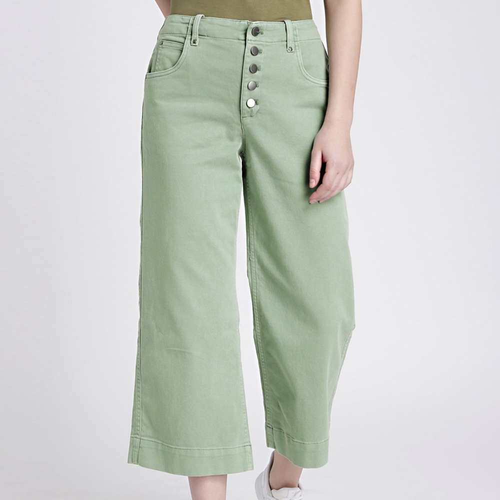 Gap Women’s Green High-Rise Crop Wide Leg Pants